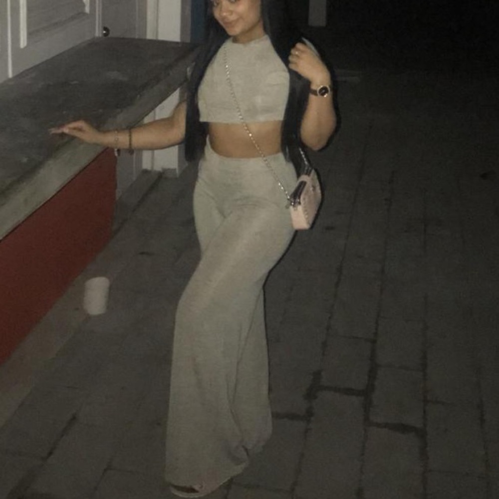 Heather grey pants set
